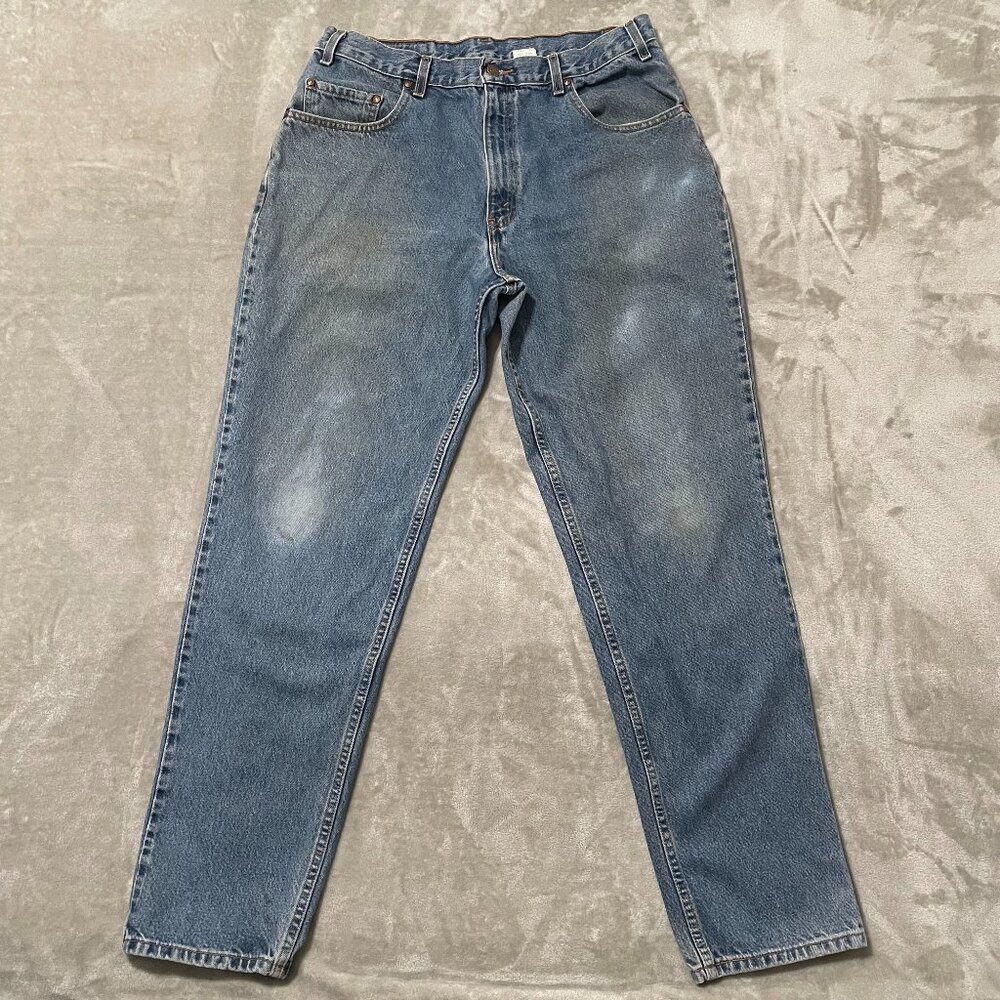 Vintage Levi's 545 Relaxed Fit Jeans Brown Tab Size 36x34 90s Stonewash Denim